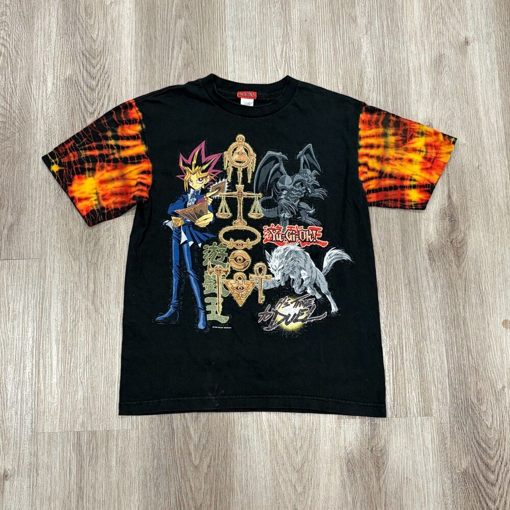 Rare Vintage 90s Yu-Gi-Oh It's Time To Duel Tee Shirt Youth XL Men's Small